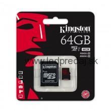 64GB MICROSDXC KINGSTON U3 90R/80W + ADAPTER