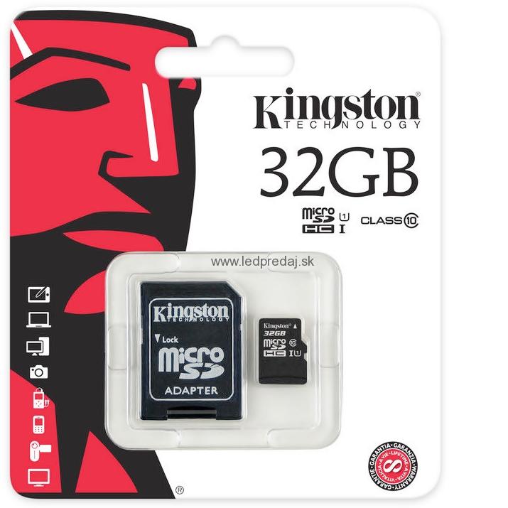 Kingston Micro SDHC 32GB + 1 adapter Class 10