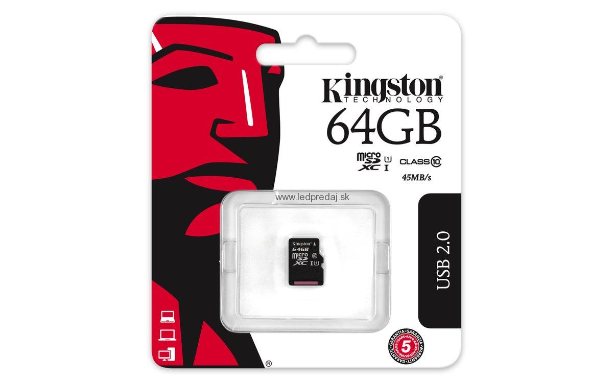 64GB MICROSDXC KINGSTON UHS-I U1 45R/10W