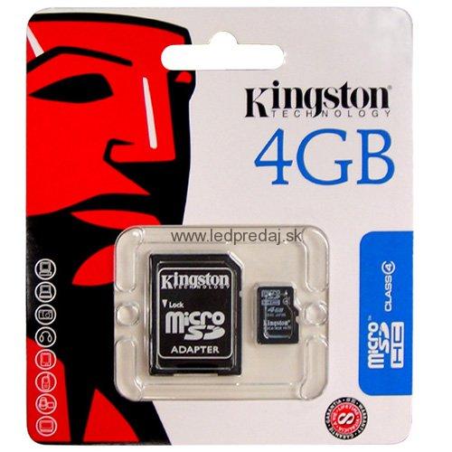 KINGSTON MICRO SDHC 4GB class 4 +1ADAPTER