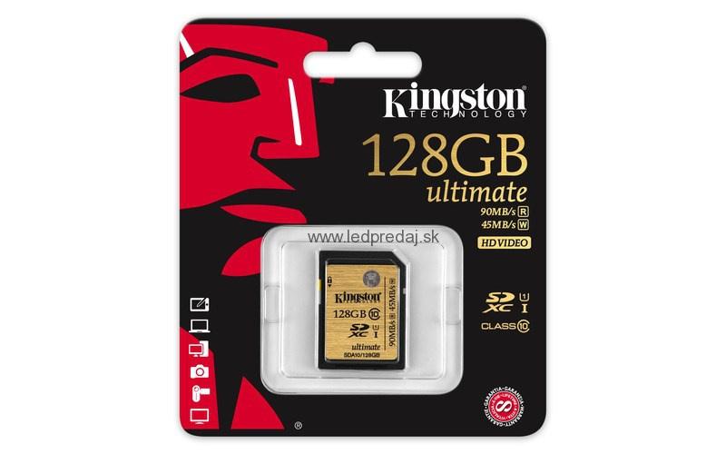 128GB SDXC ULTIMATE UHS-I KINGSTON 90R/45W CLASS 10