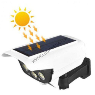 Bezpečnostná maketa kamery so solárnym LED reflektorom so snímačom pohybu