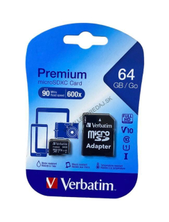 Verbatim MicroSDHC 64GB Premium + SD adaptér