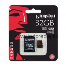 32GB MICROSDHC KINGSTON U3 90R/80W + ADAPTER