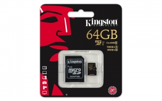 64 GB MICRO SDXC KINGSTON UHS-I CLASS 10 +adapter 90/45 MB/S