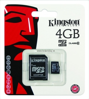 Kingston Micro SDHC 4GB + 1 adapter Class 10