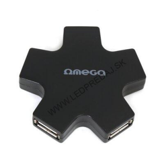 Omega USB 2.0 HUB 4 Port Star Black